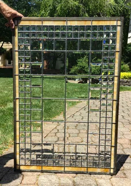 Antique Architectural WINDOW BEVELED PRISMS & BEVELED LEADED GLASS *C*