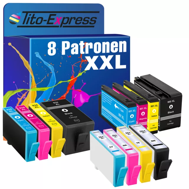 8 cartucce stampante per HP 932/933XL 934/935XL 950XL 953XL 364XL 903XL