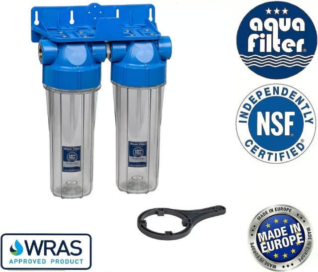Aquafilter 10" Double Twin Water Filter Housing 1" / Biodiesel & Vegetable Oil