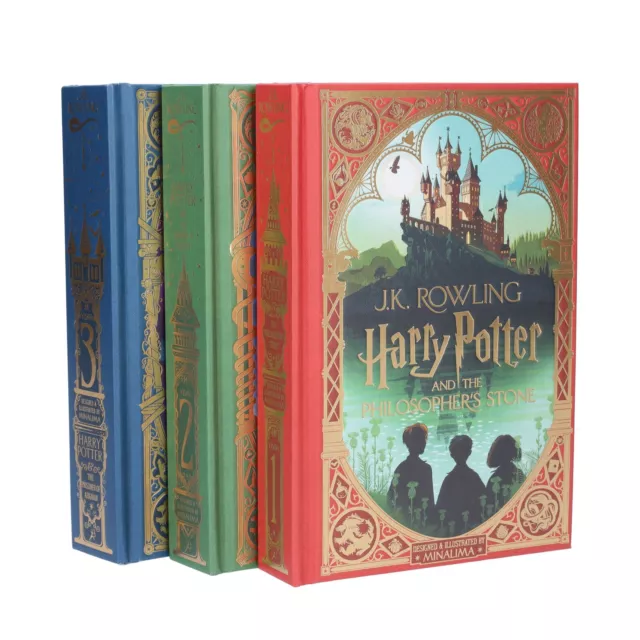 Harry Potter MinaLima Edition by JK Rowling 3 Books Collection - Ages 7-13 - HB