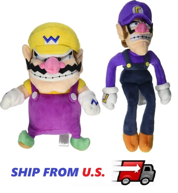 NEW Super Mario Bro- Mario Plush Set of 2 Wario and Waluigi Plush Toy US seller