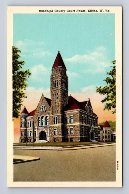 Elkins WV-West Virginia, Randolph County Court House, Antique, Vintage Postcard