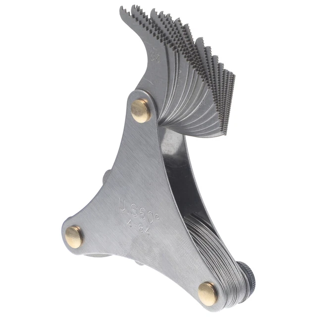 Misuratore Di Filetti, Calibro Per Tappi Filettati In Acciaio Inossidabile Ad Alta Precisione Per Torni Per Ingegneri(Metrica + Imperiale (52pz - copertina