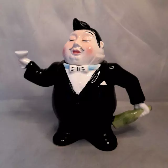 Vintage Novelty Waiter Butler Ceramic Teapot