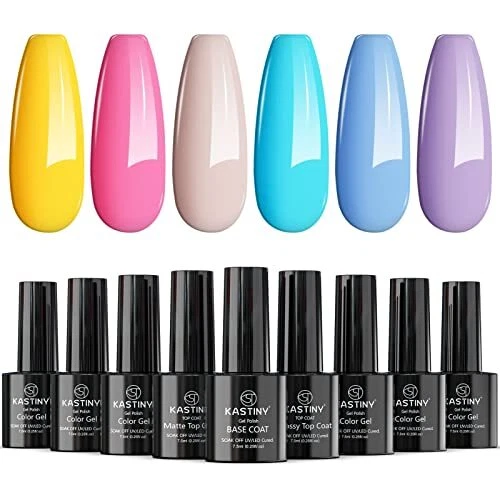 Vernis Semi Permanent Kastiny 9PCS Marque Bleu Clair Bonbon Gels Semi-Permane...