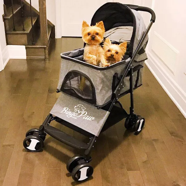Cochecito de perro plegable carrito de perro carrito de perro 3 en 1 cochecito de mascotas bolsa de transporte