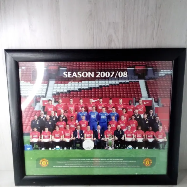 Manchester United Fc 2007/08 Gb Eye Vintage Team Wall Picture Rare Retro Man Utd