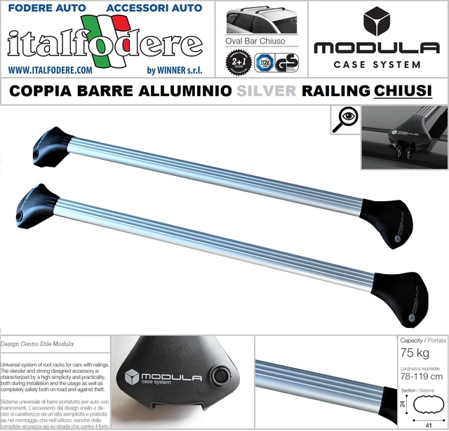 Barres De Toit Apline ACE-2 Pour VW Passat Variant B8 2015-2023 – Railing – Gris – Charge 75 Kg – Anti-Vol