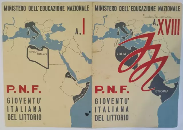 bp146 pagella fascista regno d'italia p.n.f.gioventu' del littorio catania 1940