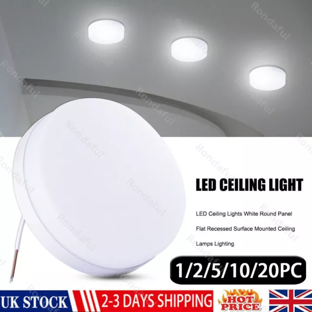 LED Ceiling Light Round Panel Down Lights Bathroom Kitchen Living Room Wall Lamp