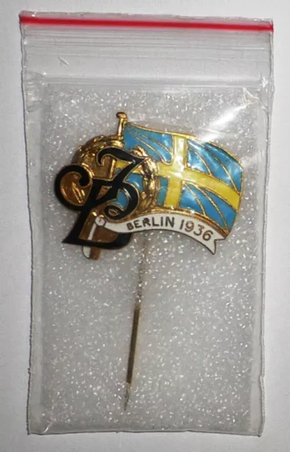 Games of the XI Olympiad BERLIN 1936 Sweden Swedish Press IB Idrottsbladet Pin