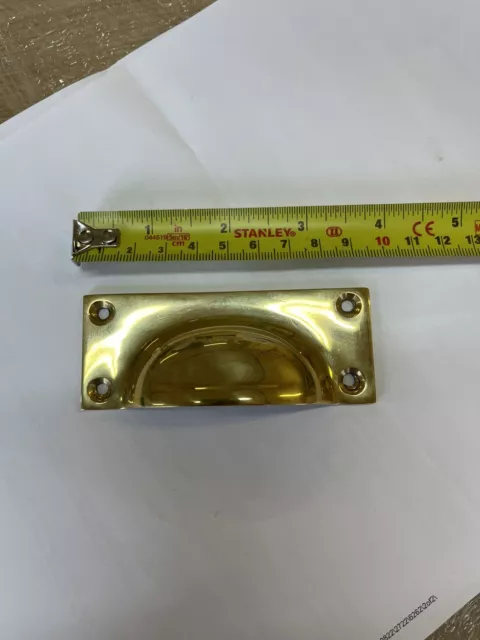 Solid Brass Cabinet Knobs Cupboard Cup Pull Drawer Handles Kitchen | Polished