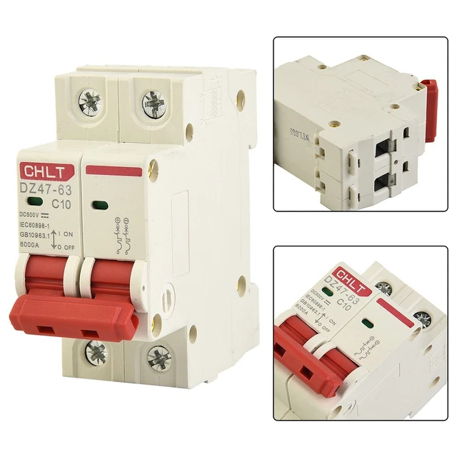 Commerciale Interruttore Breaker ABS / Plastica DC500V Doppio MCB Fisso