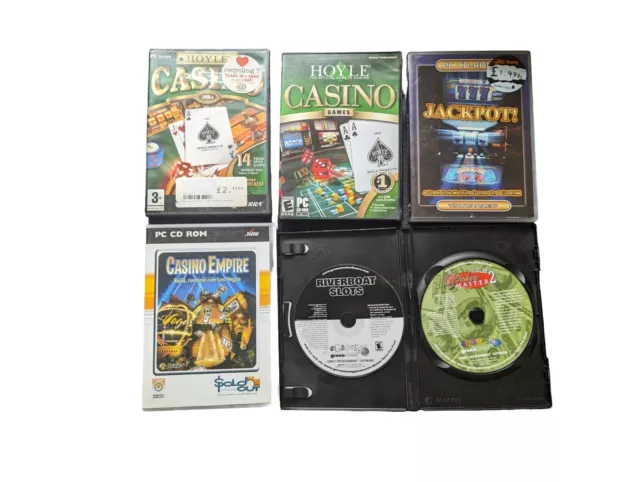 Casino PC Games x 6 Bundle Poker Slots CD-ROM Windows Software Hoyle