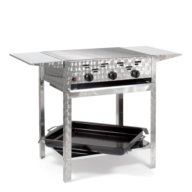 Edelstahl-Brenner Gasgrill Gasbräter stationär 3-flammig 11kW BBQ Neu K3EMSTAP