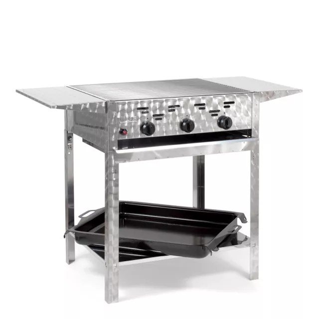 Edelstahl-Brenner Gasgrill Gasbräter stationär 3-flammig 11kW BBQ Neu K3EMSTAP