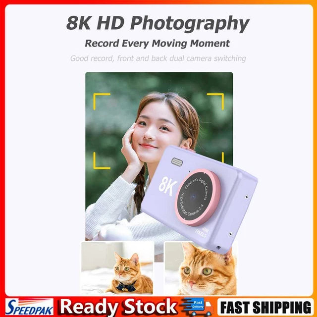 80MP 2.4 inch HD Screen Kids Digital Video Photo Camera with 32GB Card (Purple)