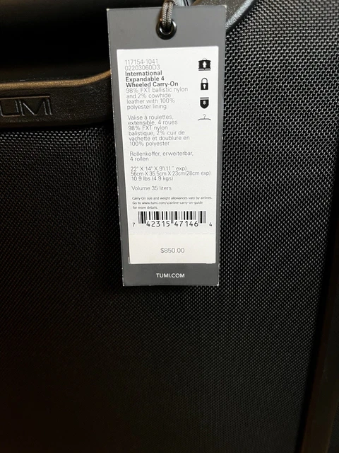 Tumi Alpha 3 International Expandable 4 Wheeled Carry-On - Black (1171541041) 7