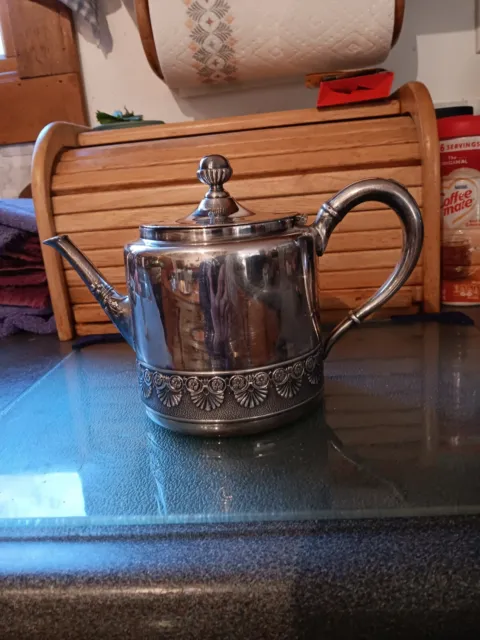 Silverplated Ornate Teapot. Silver City  Plate Quadruple  Plate