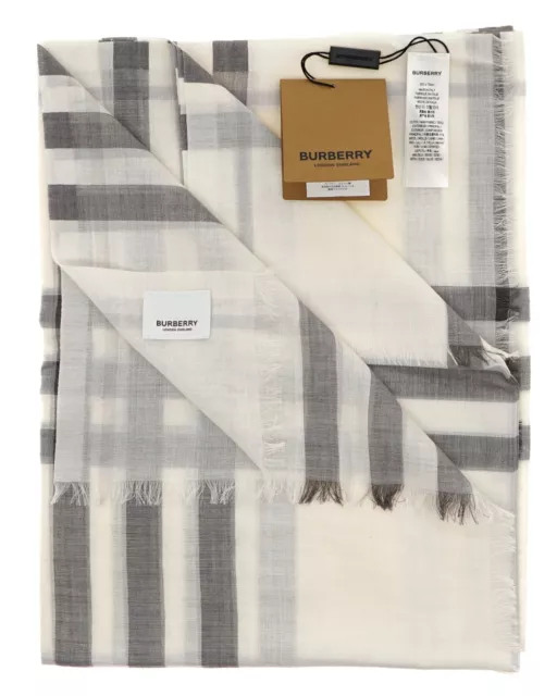 Burberry Scarf Giant Check Gauze Wool And Silk New 2