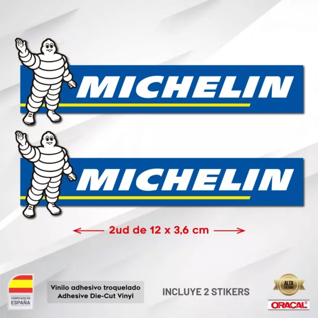 2x STICKER VINILO DECAL VINYL SPONSOR MICHELIN PEGATINA IMPRESION