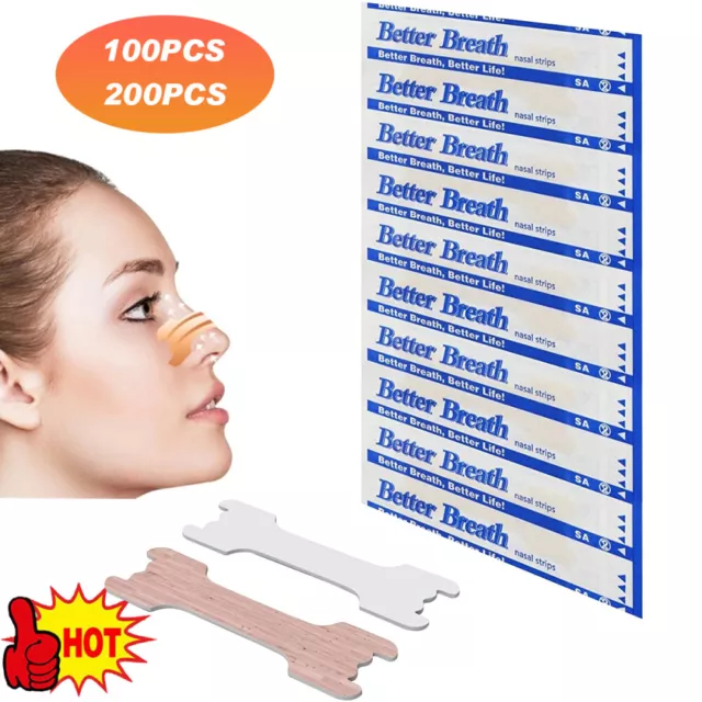 100-200X Nasenpflaster Better Breath Nasal Strips Besser Atmen Schnarchen DHL