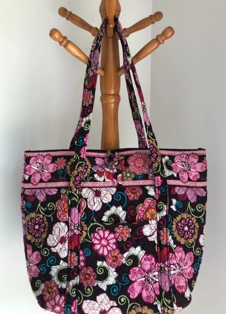 Vera Bradley Vera Tote Bag Mod Floral Pink Retired  Rare Excellent Pre-Owned