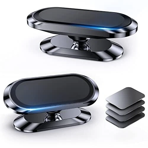 【2-PACK】Magnetic phone holder for car, [ Super Strong Magnet ] [ with 4 Metal...