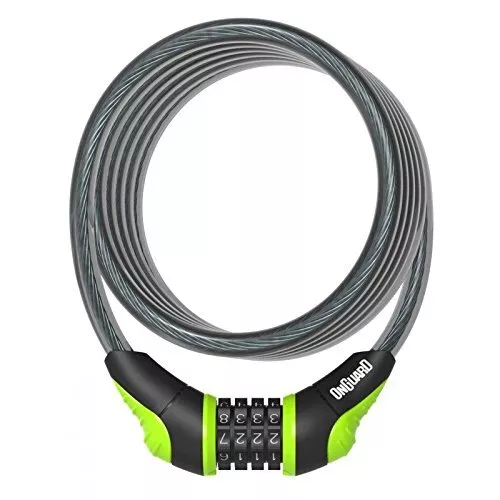ONGUARD New Neon Combo Cable Lock 180 x 10mm 4 Colours Green