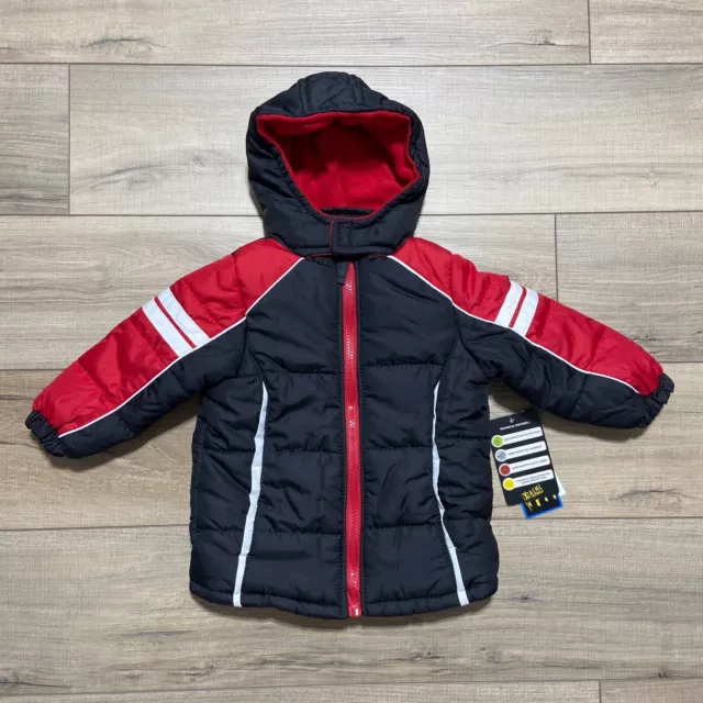 iXtreme Baby Boys Infant Color-block Active Puffer Jacket Red Black 24 Months