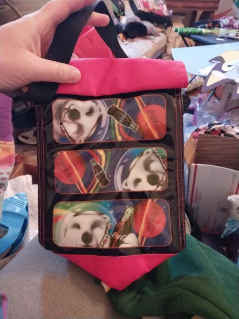 Vintage 1999 Coca Cola Astronaut Polar Bear Lunch Box Soft Lunch Bag