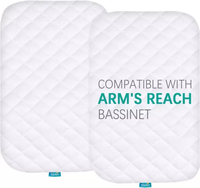 Waterproof Quilted Bassinet Mattress for Arm&apos;s Reach Co-Sleeper, White