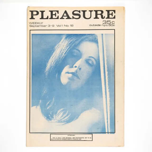 Pleasure Weekly, Vol. 1, No. 18 / Larry Talbot, ed. / Sex Tabloid 1969 Smut NYC