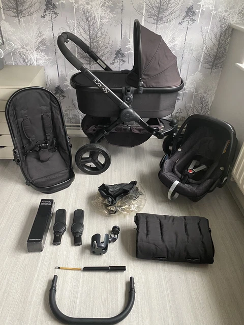 iCandy Peach Black  All Terrain Travel System 3 In 1 Pushchair Stroller
