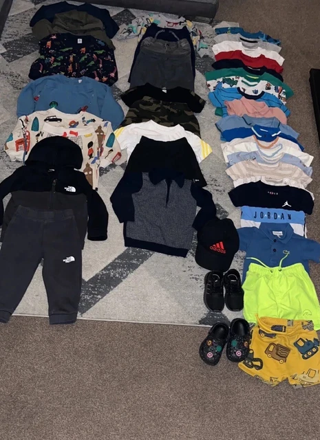 Toddler Boy Clothes Bundle 9/12m 12/18m 18/24months: LACOSTE, North Face, Mixed