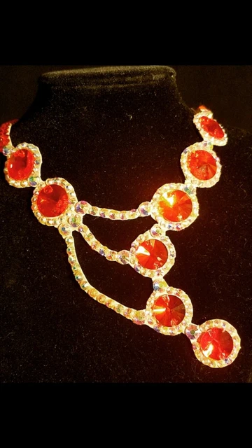 Ballroom Dance Jewelry  Hyacinth and Crystal AB Beautiful Necklace