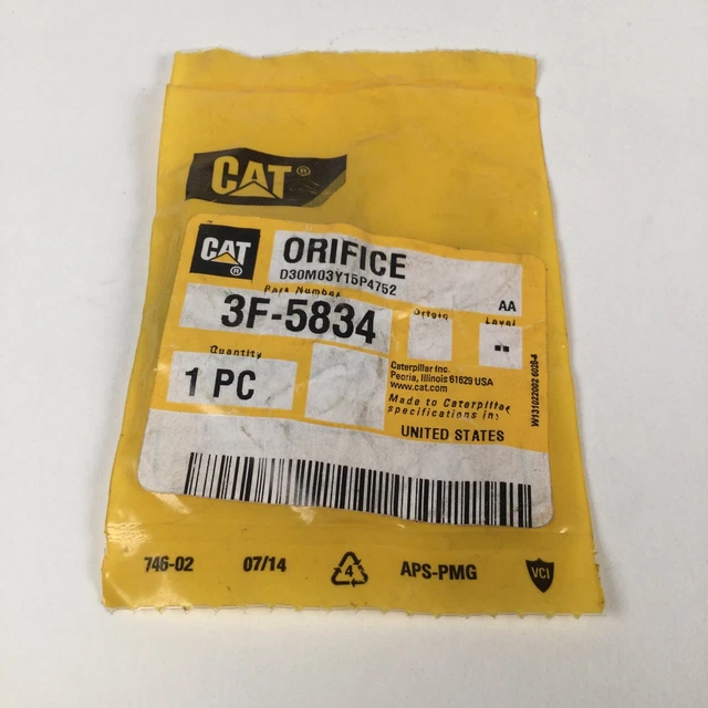 CATERPILLAR 3F-5834 ORIFICE NEW Factory packing Sealed EUR 4,68 ...