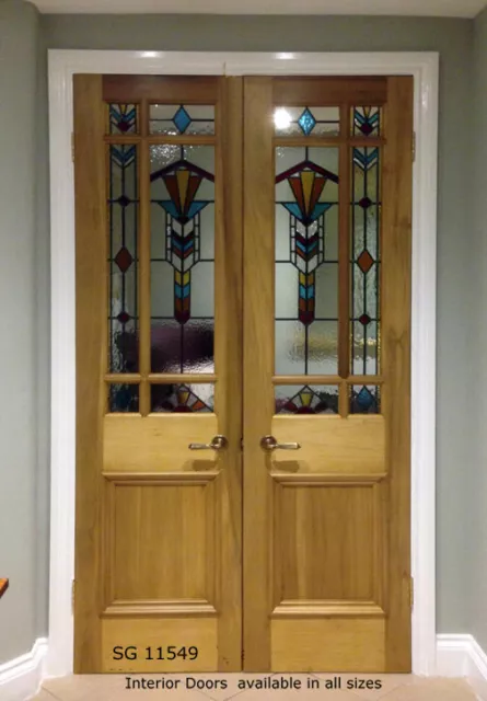 Spectacular Pair of Stained glass  interior Doors