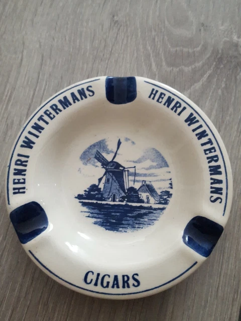 Ancien cendrier publicitaire en faïence de DELFTS - Cigars Henri Wintermans