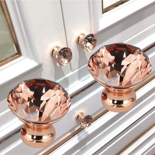 2pcs/4pcs Verre Armoire Cuisine Boutons Tirer Cristal Poign??es Porte Tiroir