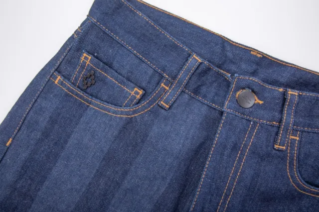 NWT MARCELO BURLON Blue Striped Cotton Rinse Wash Denim Jeans Shorts 2 EU 25