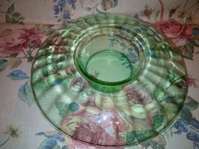 Large Art Deco Vaseline Glass Table Centre Frog