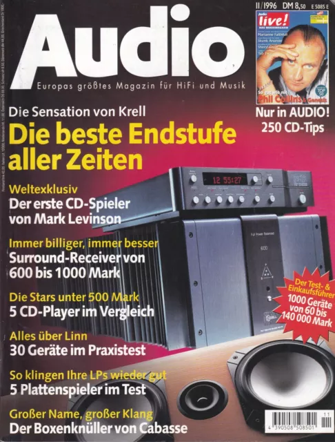 AUDIO 11/1996 - ...Magazin für HiFi und Musik - Phil Collins / Genesis, S. Crow
