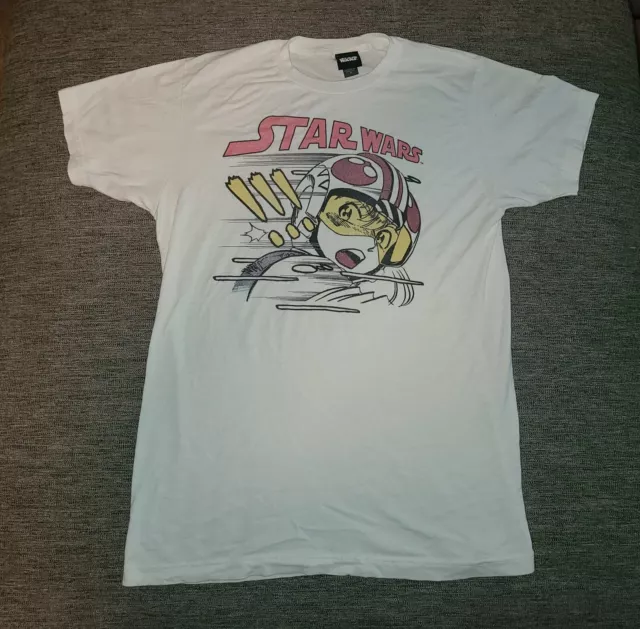 Men's Star Wars Speed Racer Anime White T Shirt Empire Strikes Back Medium