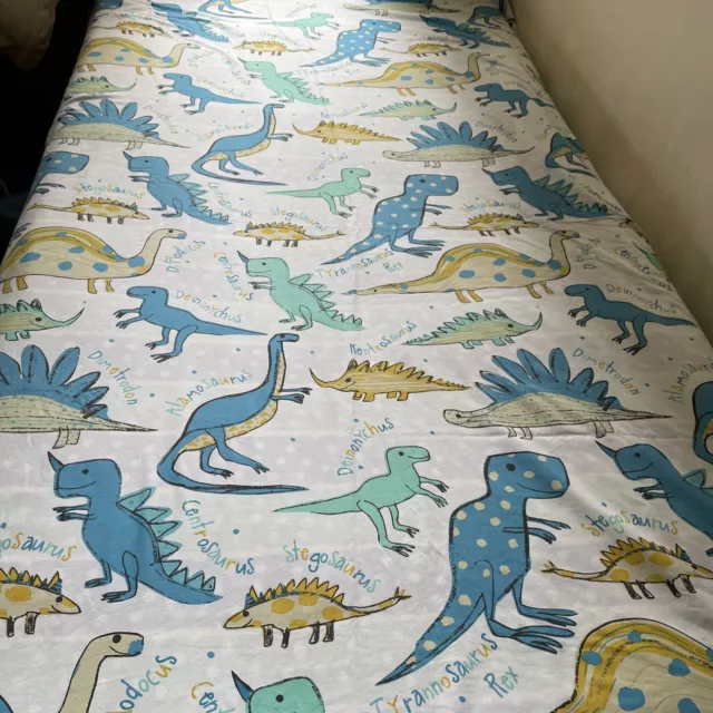 Copripiumone singolo dinosauri blu con federa Debenhams 50% cotone 50% poli.