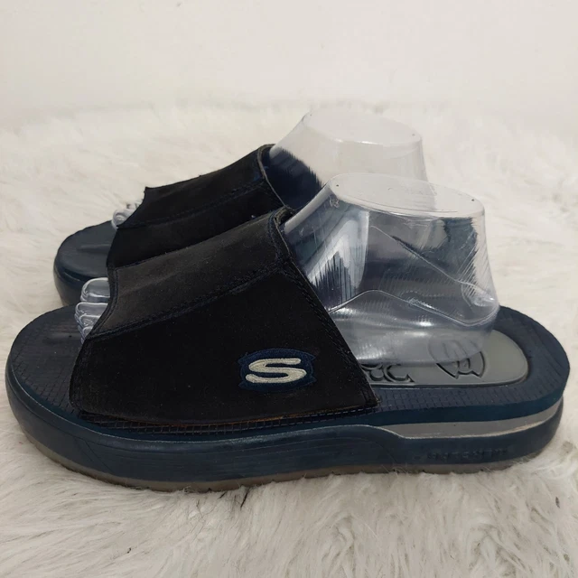 Vintage 90s Y2K Skechers Jammers Chunky Platform Flip Flops Sandals Blue Size 11