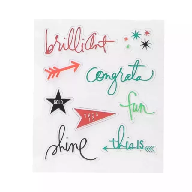 9pcs Small Clear Silicone Stamps for Cardmaking Scrapbooking - Various phrases