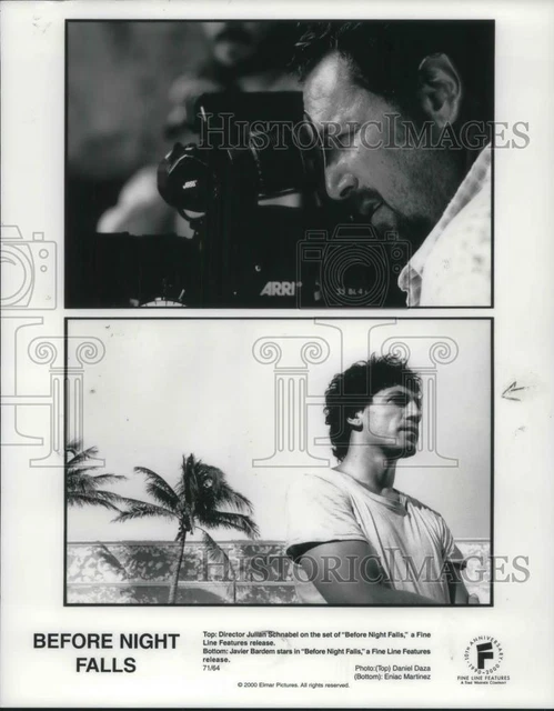 2000 Press Photo Julian Schnabel directs Javier Bardem in Before Night Falls