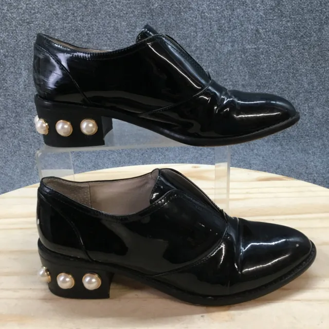 Louise et Cie Shoes Womens 6 M Franley Casual Oxford Black Leather Heels Studded