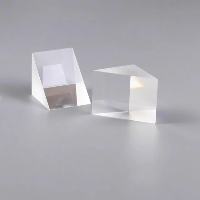 2PCS 35x35x35mm K9 Optical Glass Triangular Right Angle Prism for Research